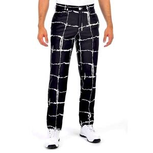 LESMART BLACK PLAID GOLF PANTS / 36